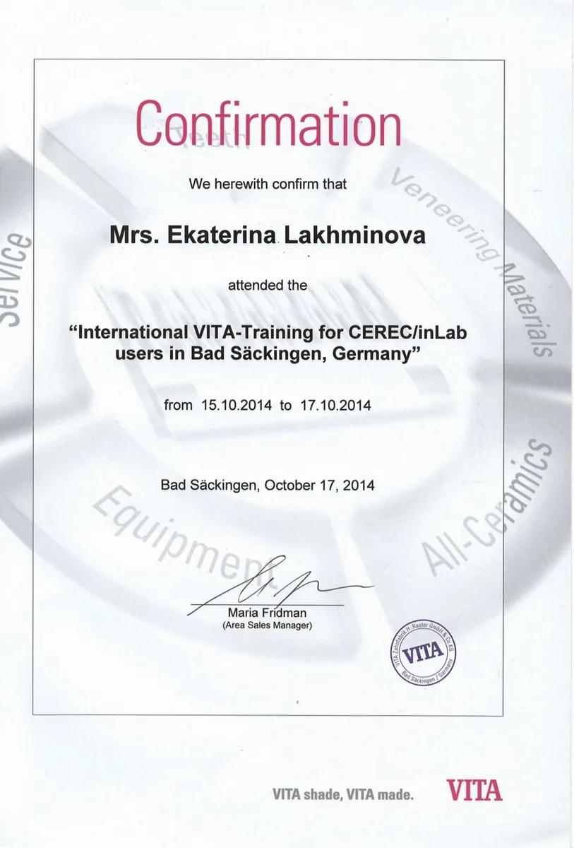 2014 International VITA-Training for CEREC- inLab users in Bed Sackingen. Germany