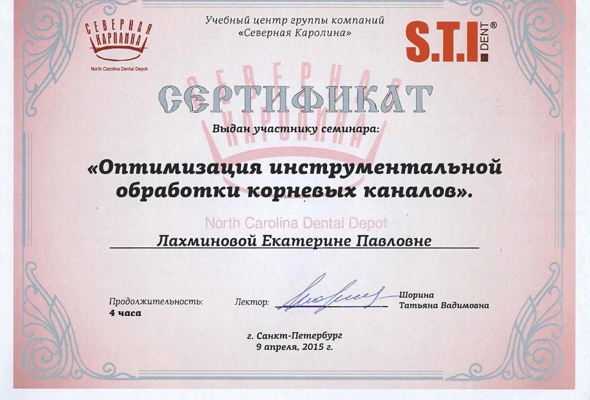 2015 Оптимизация инструментальной обработки корневых каналов.Шорина Т.В.