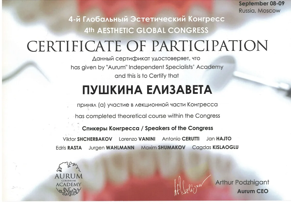 2019 Лекционная часть Конгресса. 4-й Глобальный Эстетический Конгресс