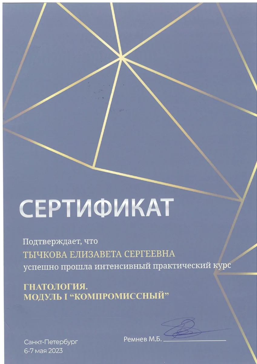 2023 Гнатология. Модуль 1- Компромиссный