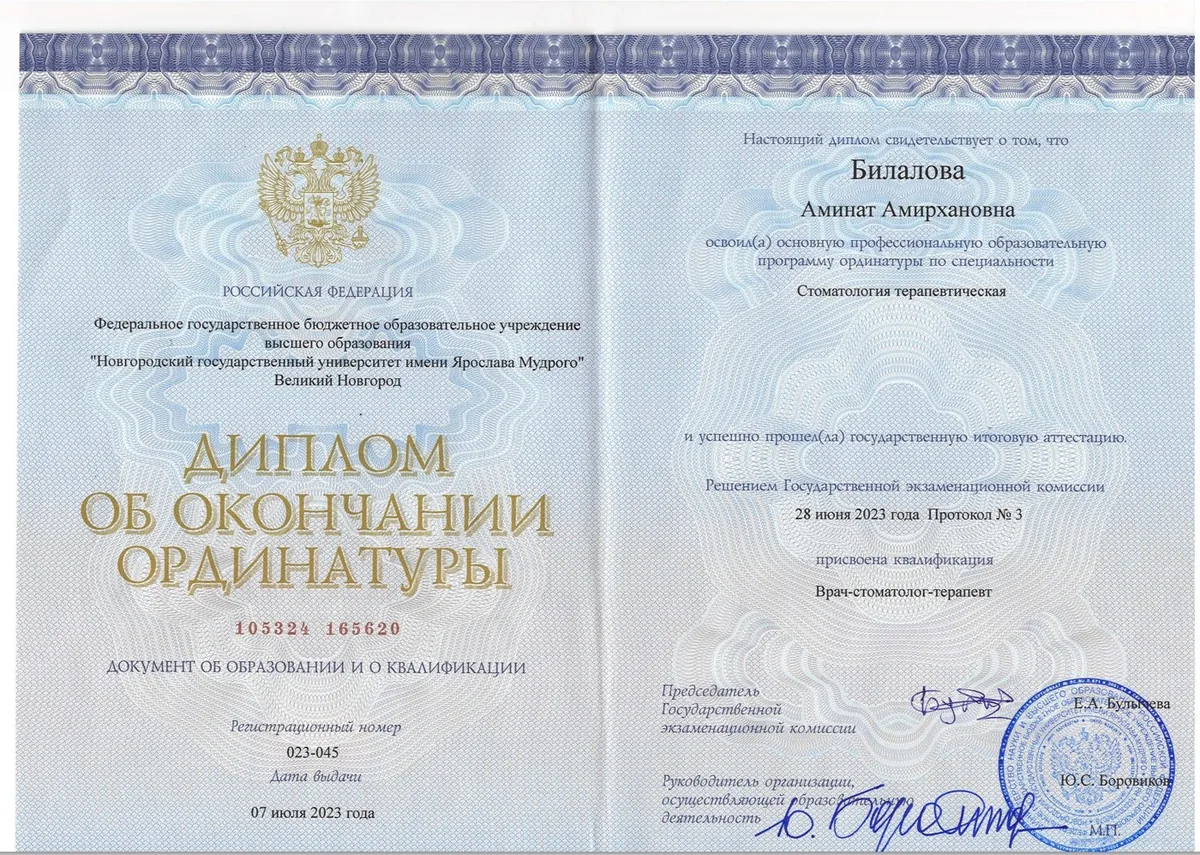 Диплом ординатура 1
